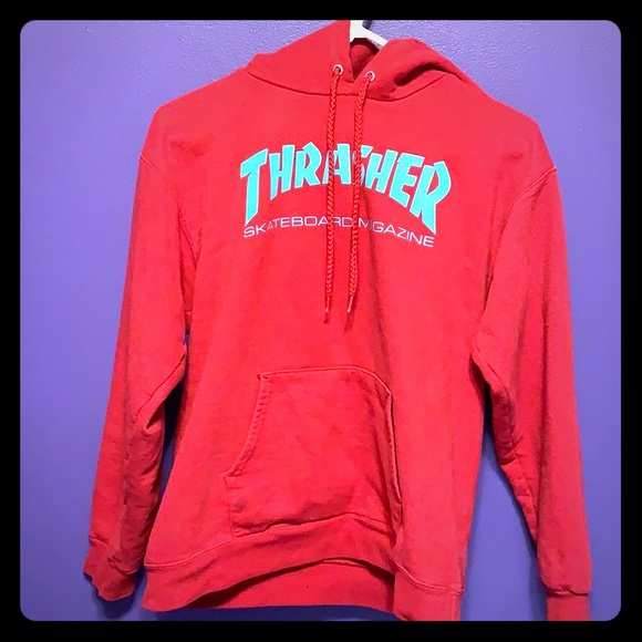 thrasher red and blue